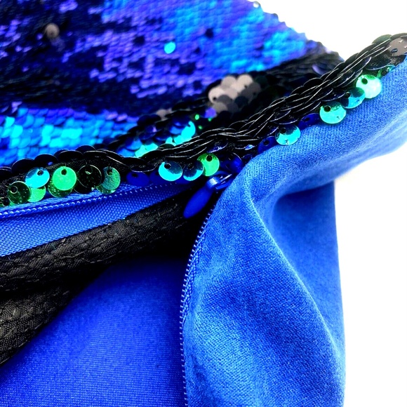 Throw Pillow Case cover Sequin Zipper Closure 15x15 Home Mermaid Decorative - Picture 6 of 6